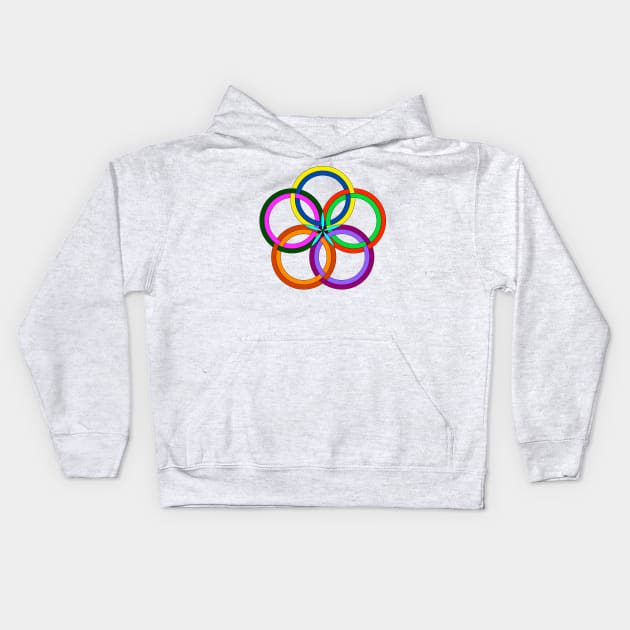 Multicolored circles Kids Hoodie by Mardi 